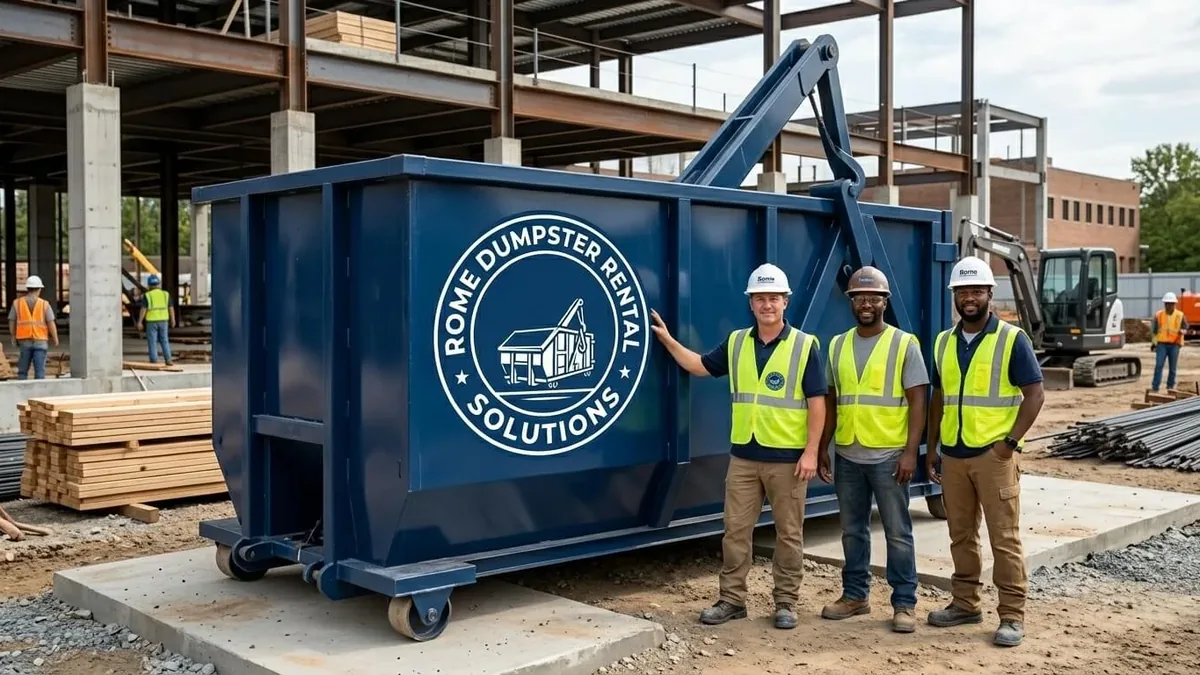 The Rome Dumpster Rental team in Rome Rome Dumpster Rental Solutions crew at the Rome yard