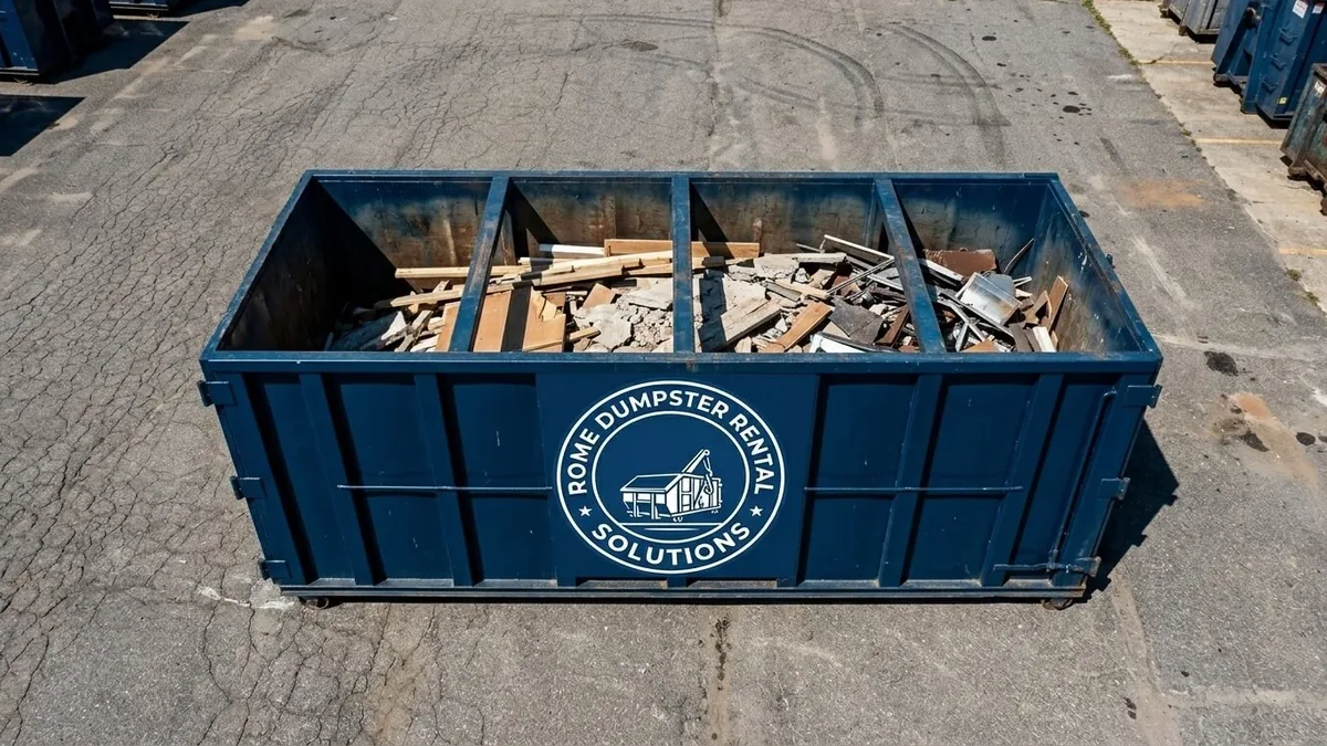 Serving Rome and the Rome area Rome Dumpster Rental Solutions roll-off truck serving Rome and the Rome area